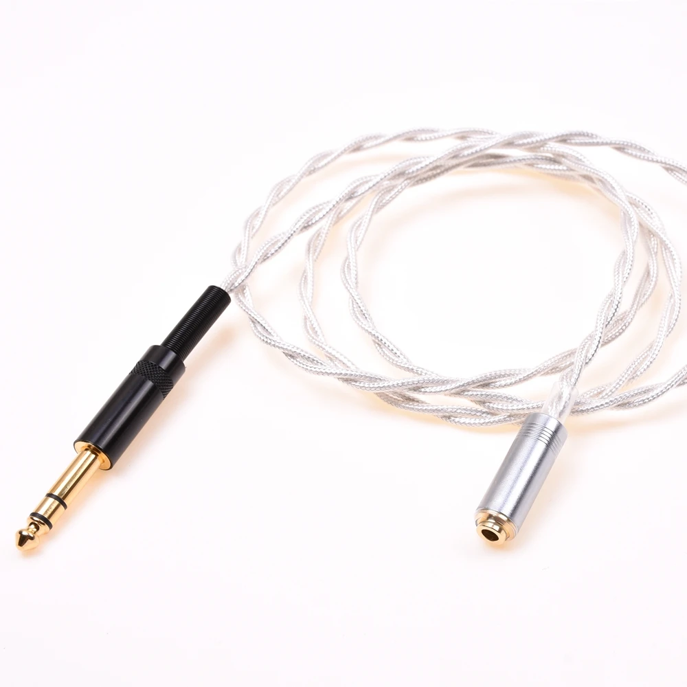 1/4 6.35mm Male to 4.4mm Female Balanced Audio Adapter Silver Plated Shield Cable Compatible