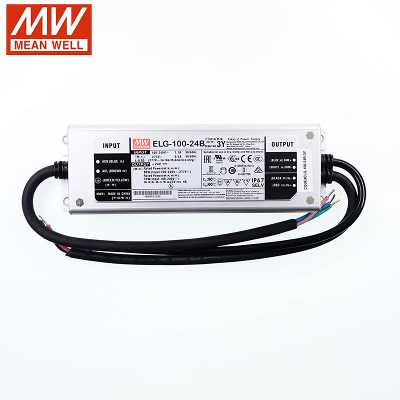 MEAN WELL ELG 100 24B 3Y 96 Вт 4A 24 В Регулируемый источник питания 110 В/220 переменного тока до