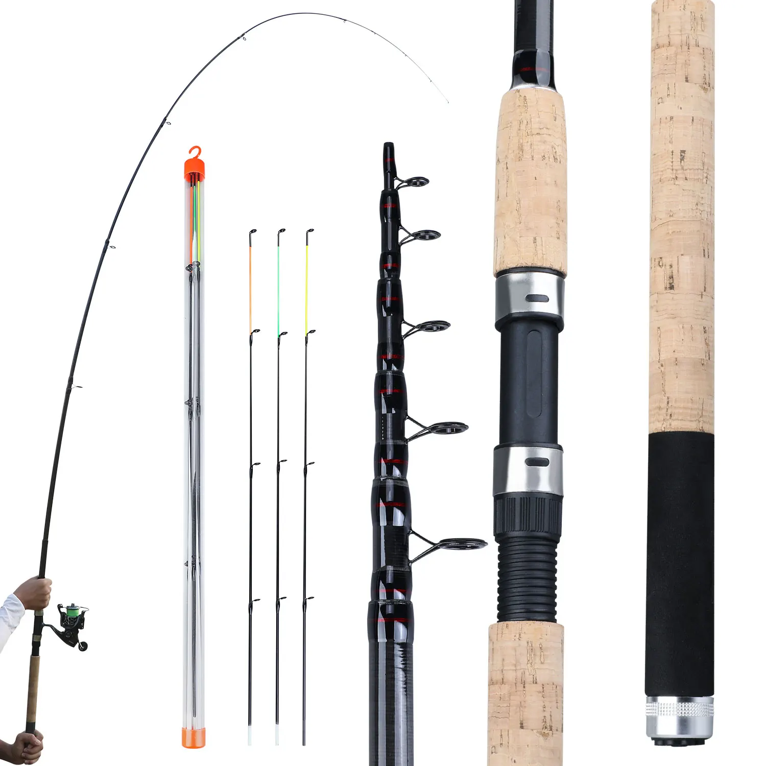 

Sougayilang Feeder Series Portable 1.8-2.7cm Mini Telescopic / 6 Section 3.0 3.3 3.6m Carp Feeder 60-180g Travel Fishing Rod