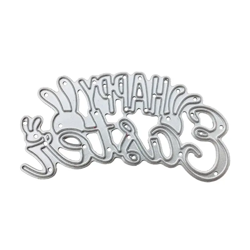 

Happy Easter Bunny металлический Трафаретный вырубной штамп Трафаретный Скрапбукинг Сделай Сам штамп для альбомов Бумага