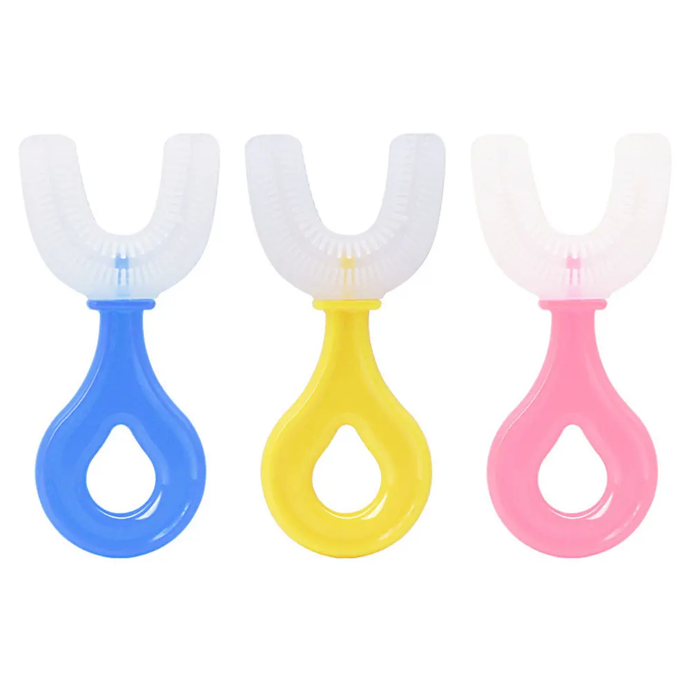

Children Electric Toothbrush Kids Oral Cleaner Silicon 360 Degrees Cleaning U Shaped Toothbrush Handle Oral Clean Tools