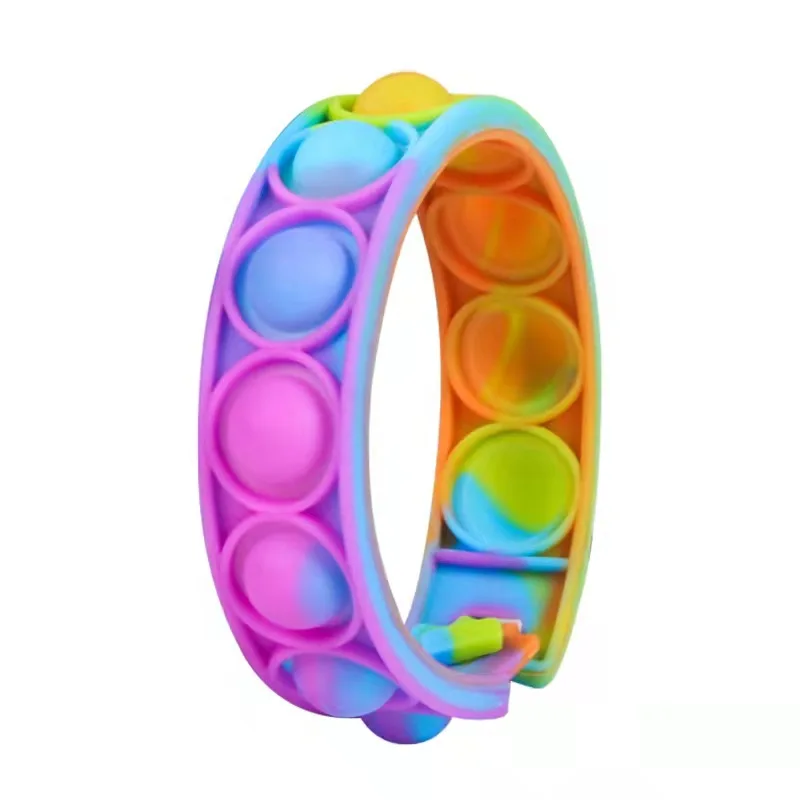 Kid Fidget Toys For Children Push Bubble Dimple Bracelet Decompression Toy Adults Anti Stress Reliever Sensory Kids | Игрушки и хобби