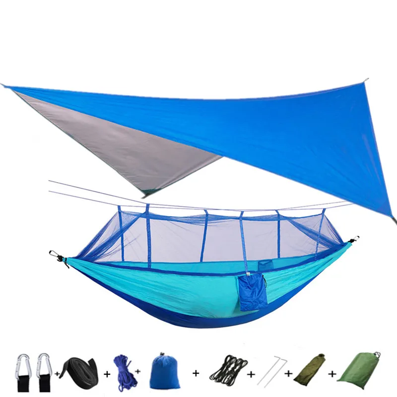 

Portable Outdoor Camping Mosquito Net HammockTent with Hammock Canopy High Strength Parachute Hanging Bed Hunting Sleeping Swing