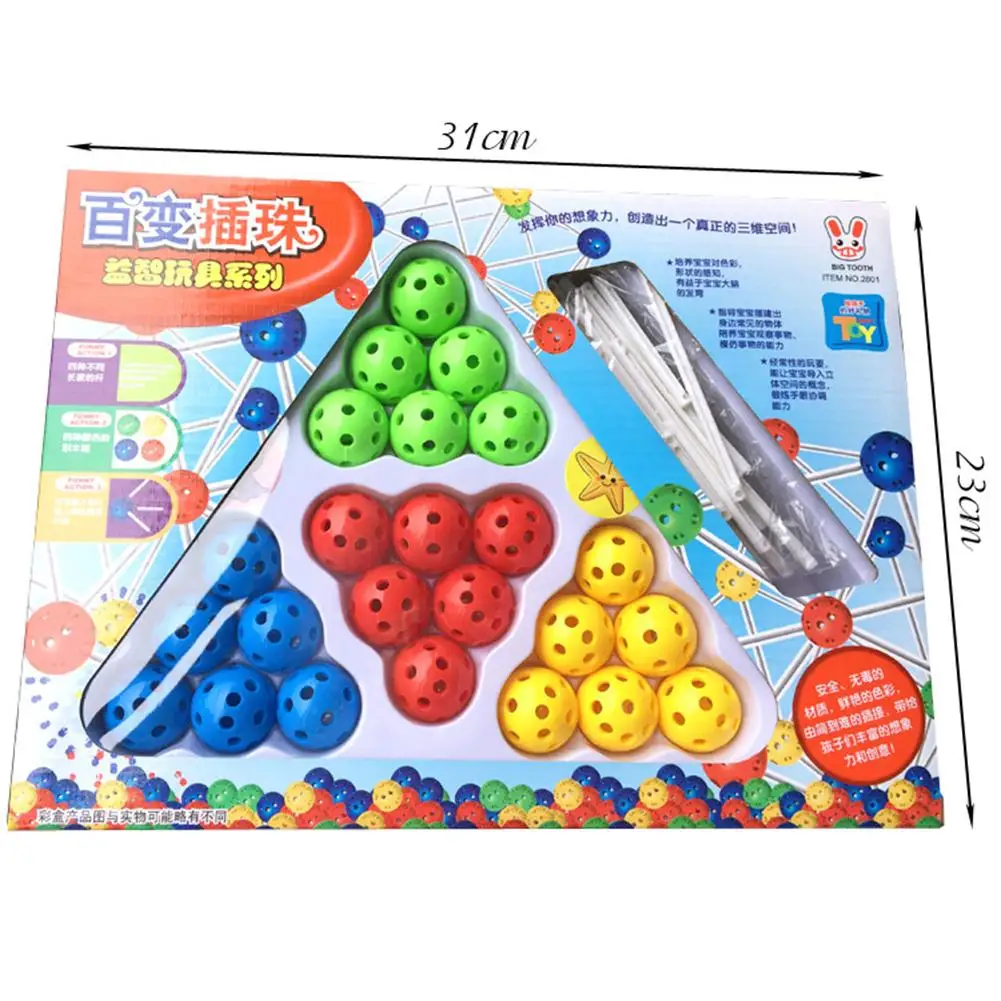 

Colorful Balls Sticks DIY Building Blocks Construction Set Educational Kids Toy Parent-Child Interactive Toddler Cognition Toys