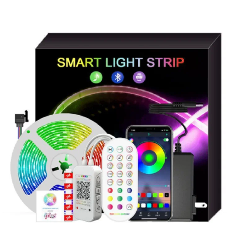 

5050 RGB Bluetooth Light Band Set Ambient Music Intelligent Low Voltage 12V LED Lighting Strip Room Bedroom Decor RGB Strip