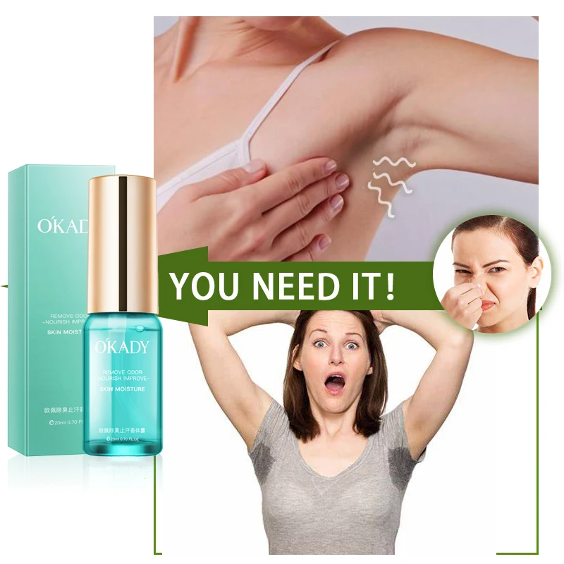 

New Odor Remover Spray Armpit Underarm Smell Removal lasting Refresh Body Deodorant Lotion Liquid Summer Sweat Supplies 20ml