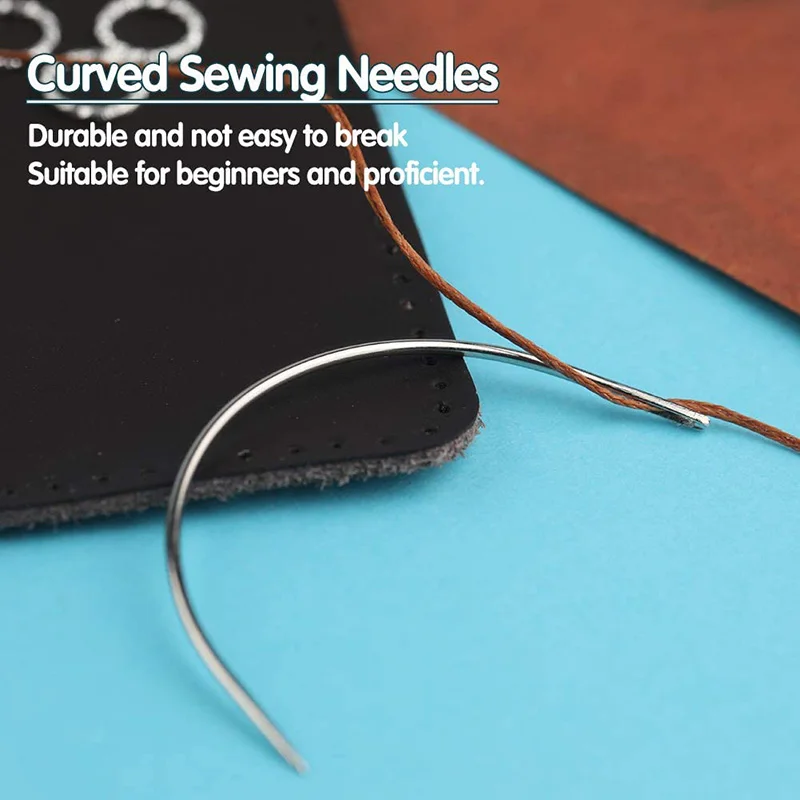 

MIUSIE 70 Pcs Curved Sewing Needles 2 Sizes Leather Needles C Type Weaving Needle Curved Needles for Leather Canvas Repairing