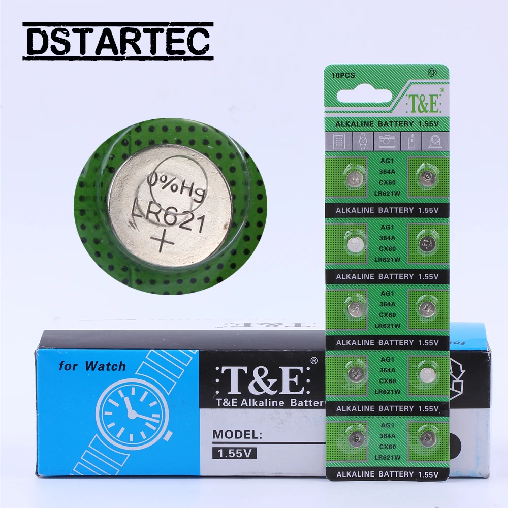 10 шт. 30 мА/ч, 1,55 V AG1 LR621 364 164 531 SR621 SR621SW SR60 SP364 TR621 аккумуляторы таблеточного типа для мобильного часо-игрушки удаленный сотовый Монета Батарея