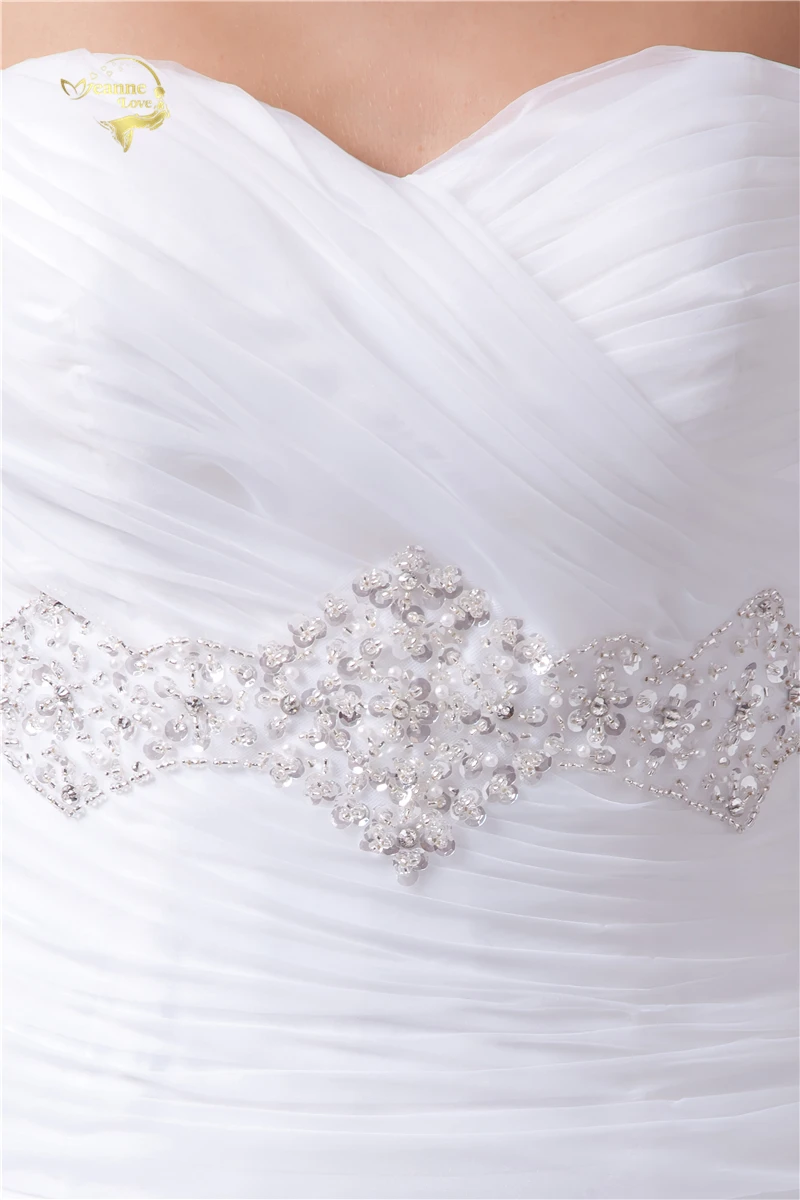 

Jeanne Love Sweetheart White Organza Simple A Line Wedding Dresses 2021 New Floor Length Robe De Mariage Vestido De Noiva Cheap