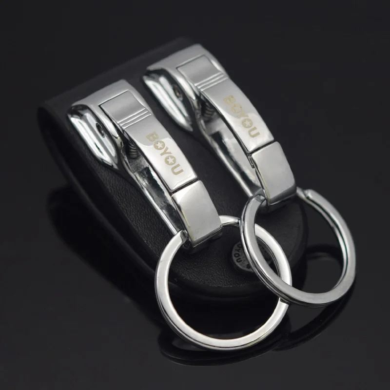 Double Ring Leather Zinc Alloy 2020NEW Accessories Gift Upscale Car Styling Keyring Keychain Practical Multifunctional Quality |