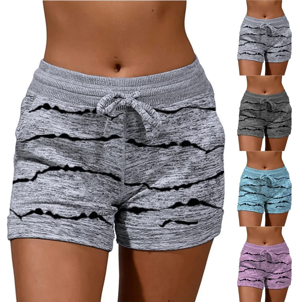 

2021 Woman Shorts Women High Waist Drawstring Quick Dry Elastic Sports Shorts Women's Clothing Женские Шорты