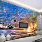 Настенные 3D-обои Bacal, художественный фон для фотосъемки, синие морские волны, Настенная картина для отеля, спальни на заказ