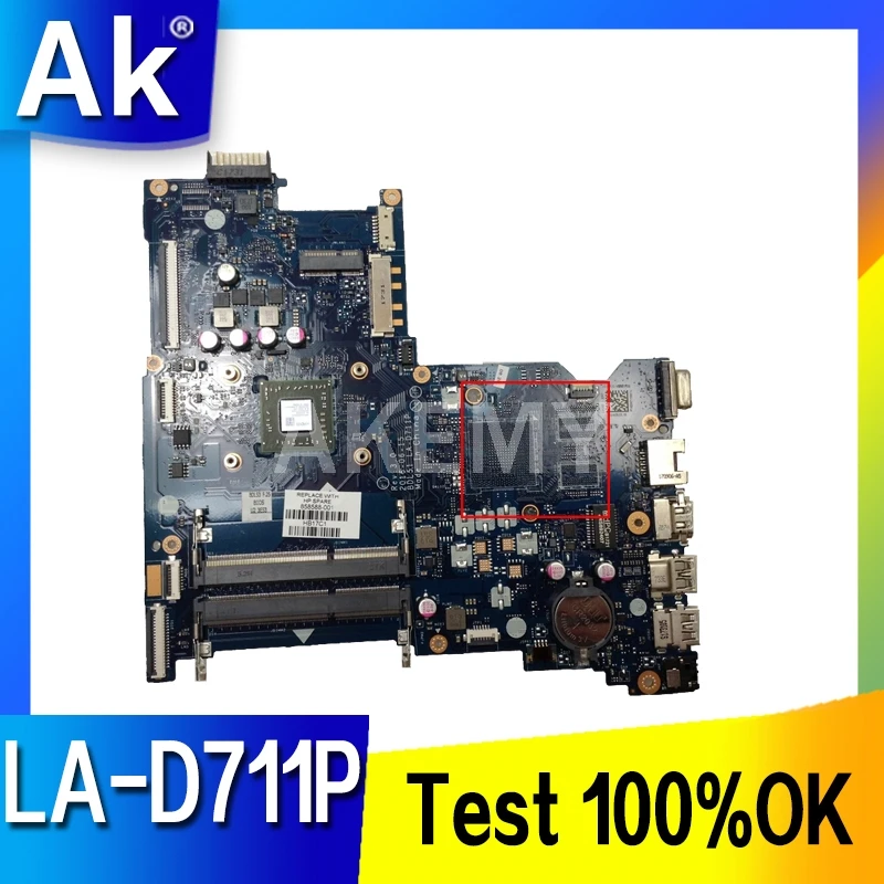 

Материнская плата Akemy для ноутбука HP 255 G5 BDL51 LA-D711P 858589-601 858589-001, основная плата E2-7110 1,8 ГГц, процессор DDR3
