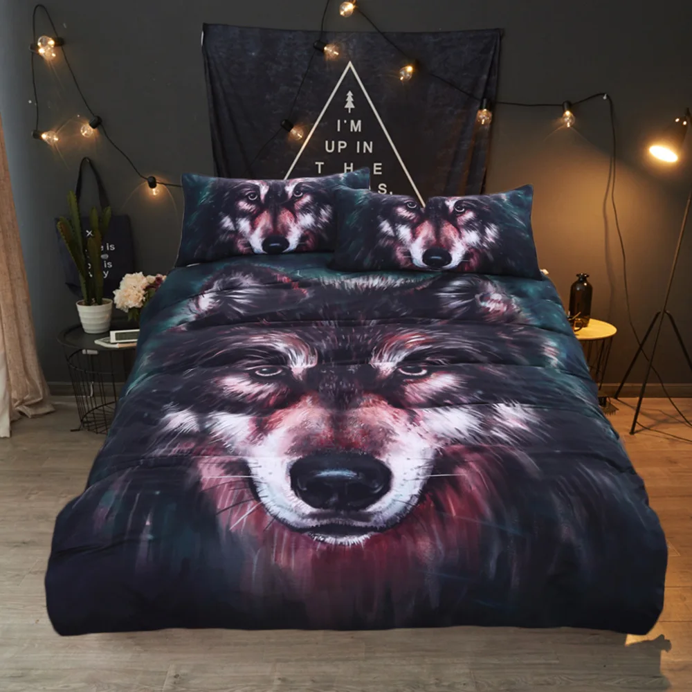 Digital Wolf Duvet/Doona Cover Set Single Twin Double Queen King Cal King Size Bed Linen Set images - 6