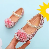 jy children girls bling flower shoes flat princess dance party shoes girl pink sliver 25 35 v8 38 gzx04