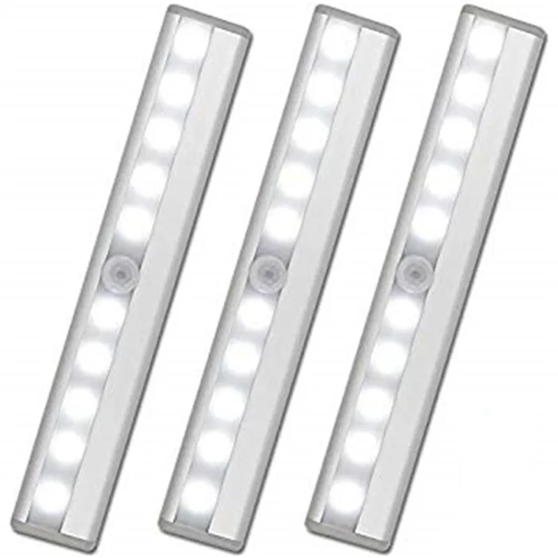 Fiyat 1 Adet 6/10 LEDs PIR LED Hareket Sensörlü ışık Dolap Dolap Yatak Lambası Altında LED Dolap Gece Lambası Dolap Merdiven Led ışık