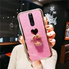 Роскошный блестящий чехол со стразами для Xiaomi Redmi Note 9S 8 8A 8 Pro, чехол для Mi 10 Pro, чехлы со сверкающим кольцом-держателем на палец