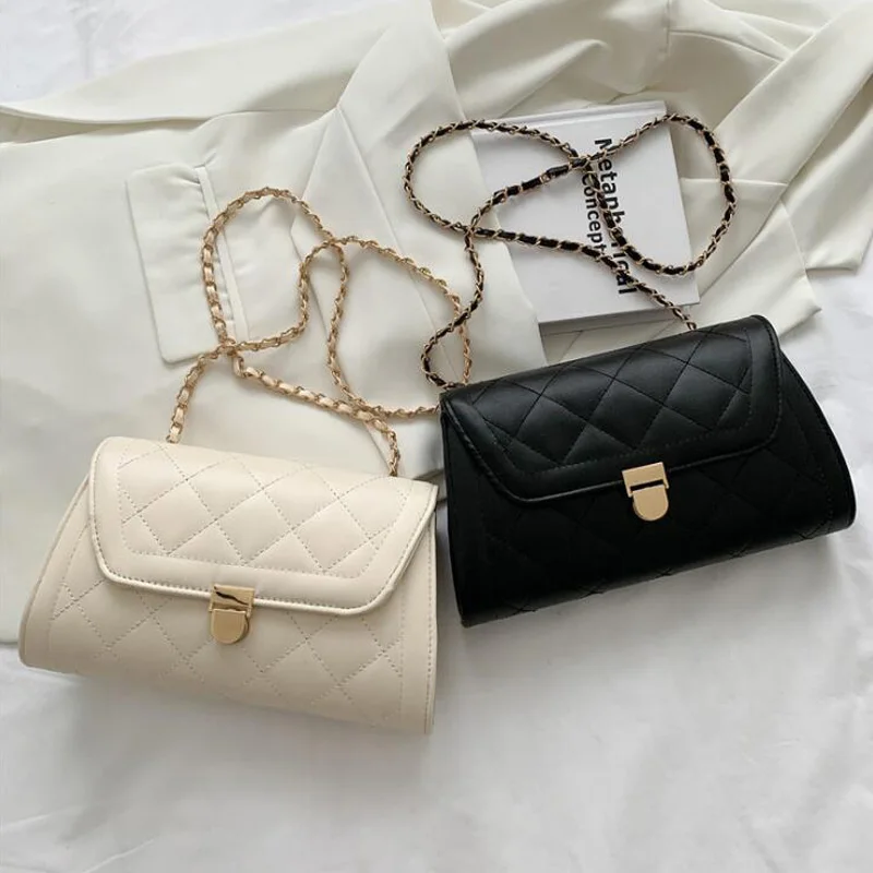 

Fashion Plaid Shoulder Bag Chain Strap Crossbody Bags Designer Handbags For Women Pu Leather Travel Cross Body Women Bags