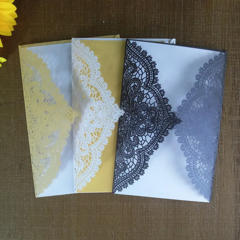 Роскошные Ажурные кружевные свадебные пригласительные открытки товары для