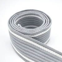 1 5inch striped webbing blue gray white soft webbing knit tape ribbon trim 38mm width webbing for bag strap dog collar webbing