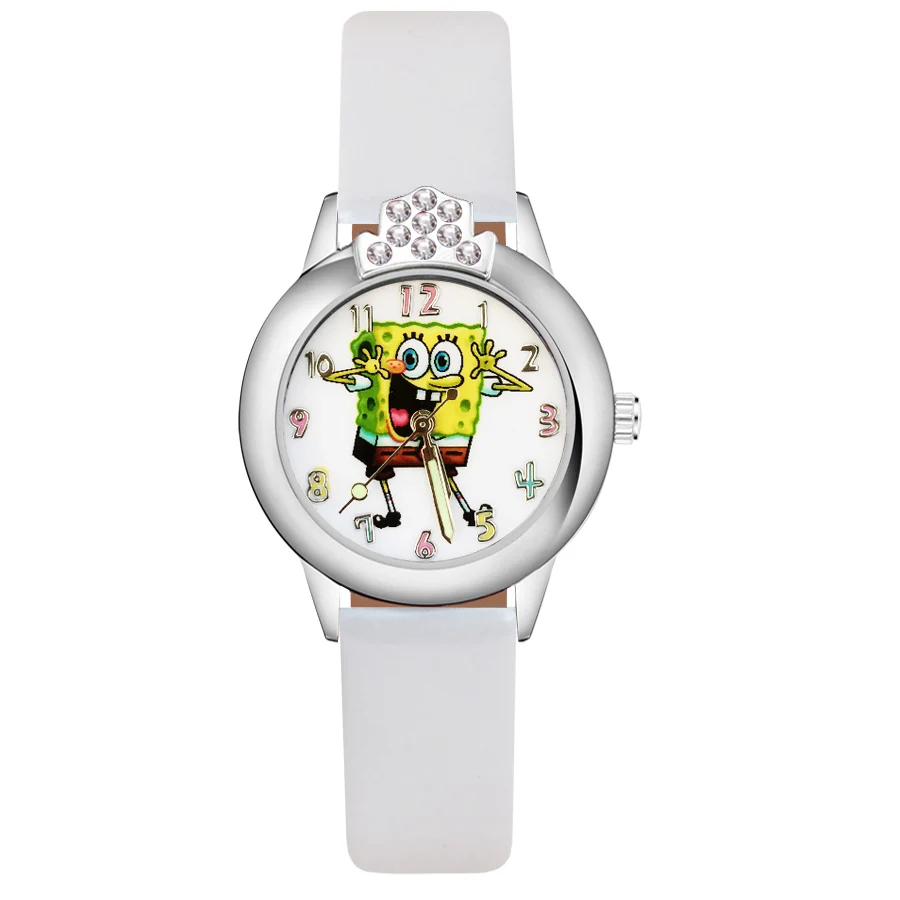 

Cartoon Cute Crystal style Children's Watches Kids Student Girls Boys Quartz Leather strap Wrist Watch JK137