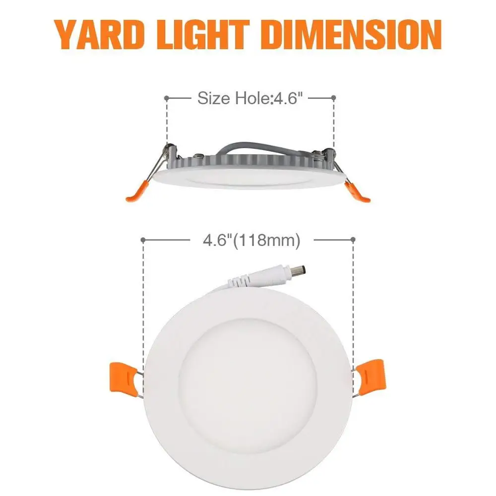 9W 4 &quotУльтра тонкий встраиваемый потолочный светильник с распределительной