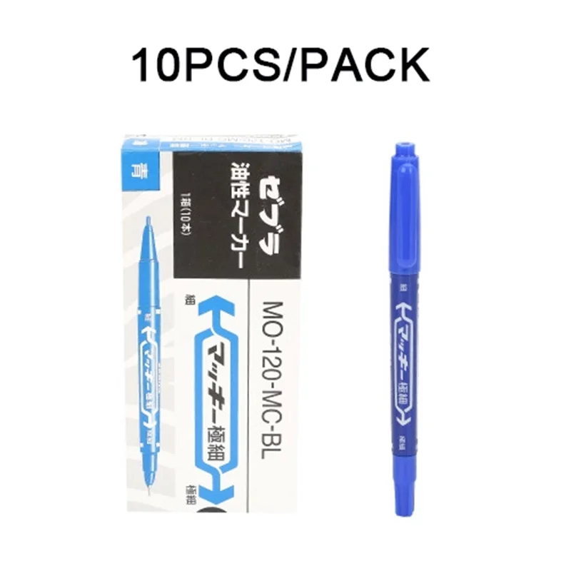 Pro 10Pcs Black Dual-Tip Tattoo Skin Marker Pen Piercing Body Positioning Marking Pen Permanent Makeup Tattoo Tools Supplies