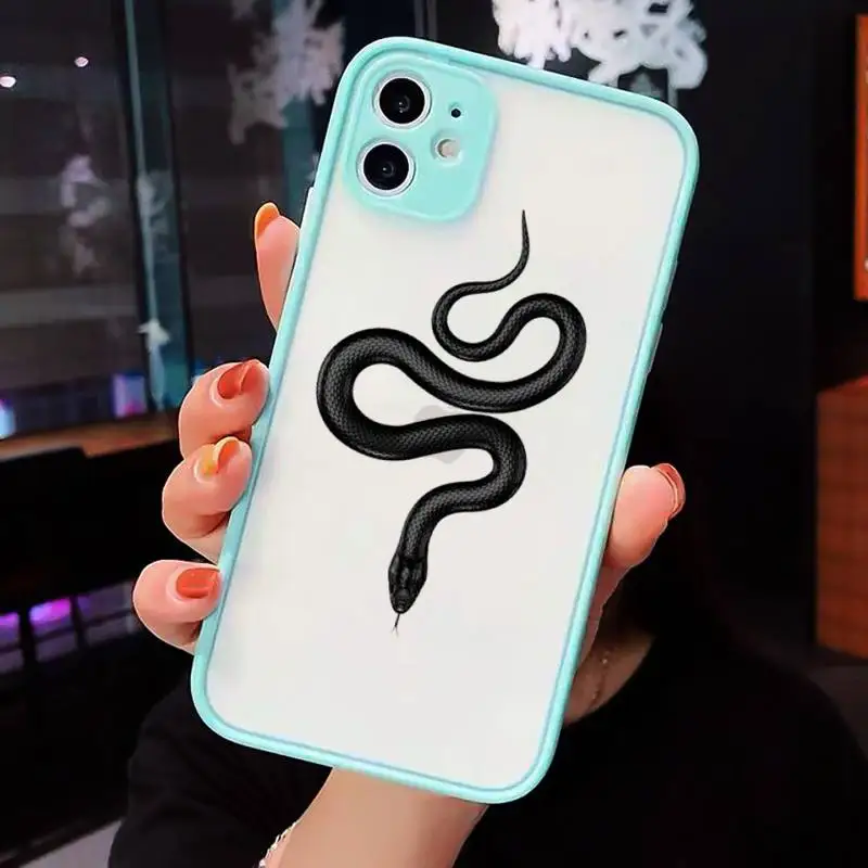 

Snake animal pattern Phone Case matte transparent For iphone 7 8 11 12 plus mini x xs xr pro max cover