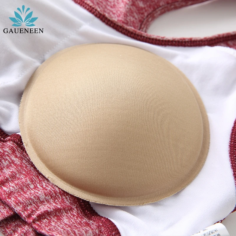 

GAUENEEN Shockproof Quick Dry Sports Bra Women Padded Gather Yoga Bra Push Up Gym Running Bra Seamless Workout Fitness Bra Top