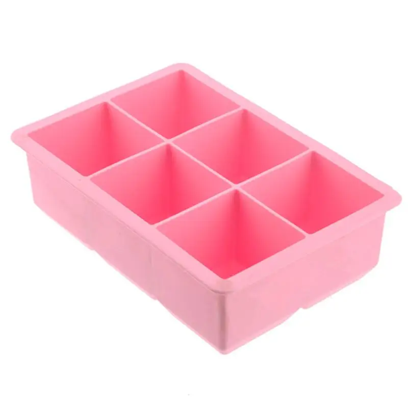 6 квадратных Мягкая силиконовая форма для льда поднос кубика Форма желе пудинга