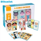 Детская обучающая игрушка, обучающая 3D-головоломка, Когнитивная фигура, статуя 4,5 см, кубические пазлы, детские деревянные обучающие игрушки для детей