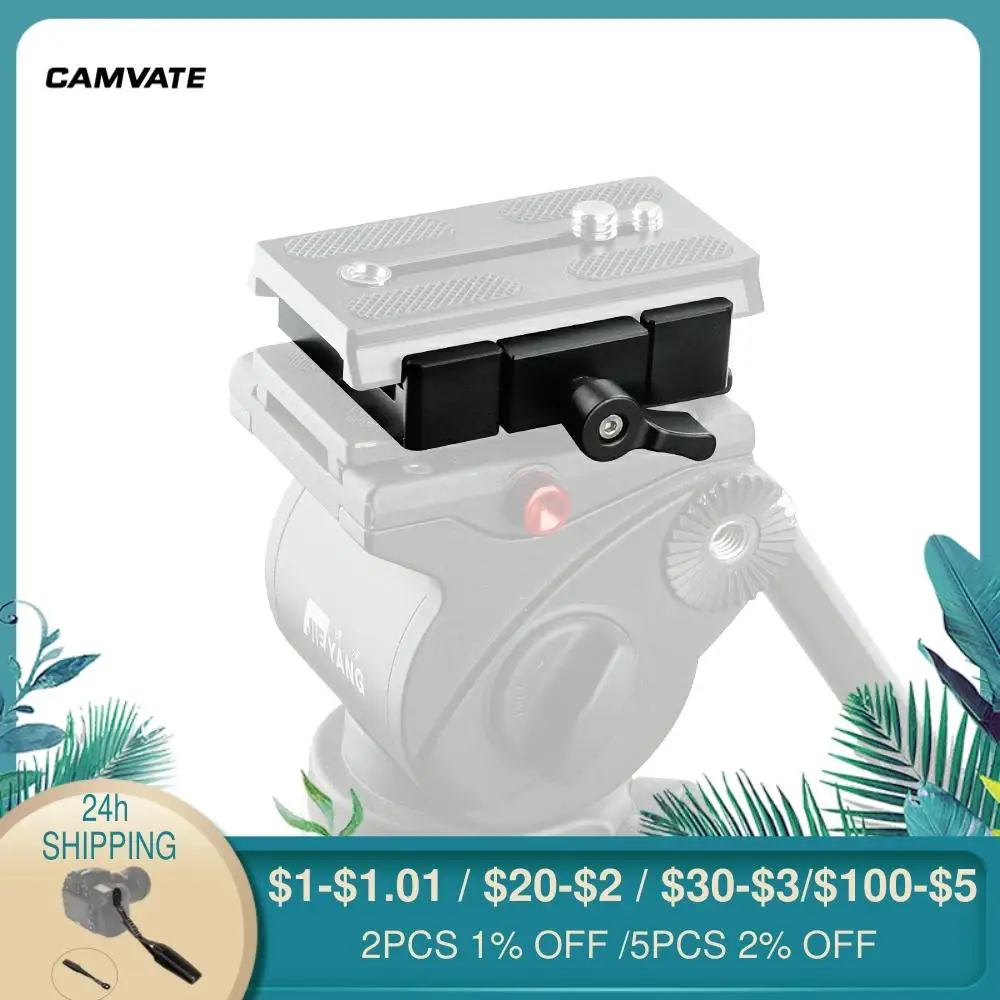 

CAMVATE Manfrotto Quick Release Slide-in Style Adapter Baseplate With 1/4"-20 Thread Screw For Manfrotto 577/501/504/701/Tripod