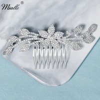 miallo flower rhinestone hair combs for women bridal wedding hair accessories party bride headpiece jewelry bridesmaid gift