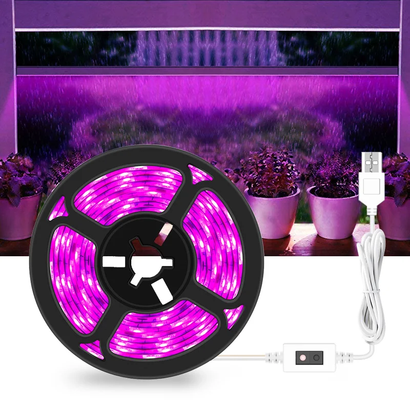 Светодиодная фитолампа полного спектра с USB 0 5 м 2835 SMD светодиодный постоянного