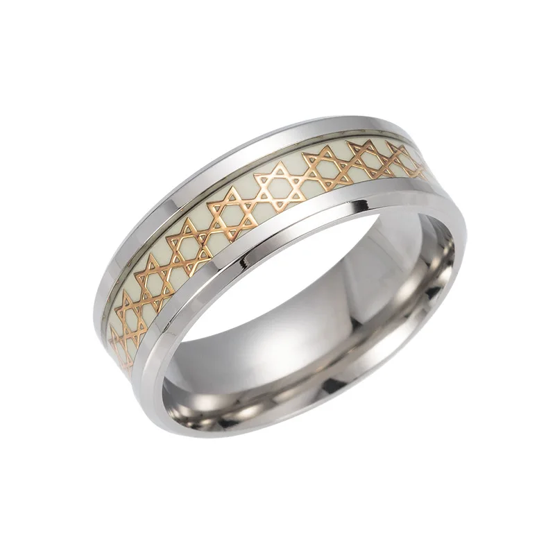 Мода светится в темноте кольцо из нержавеющей стали светящаяся