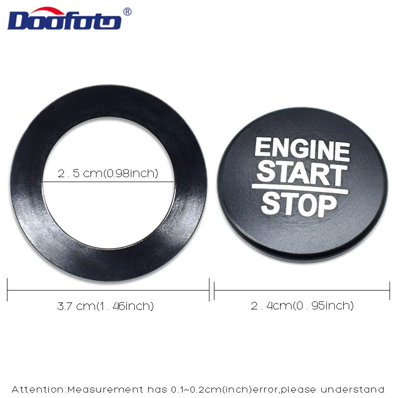 Doofoto Car Accessories - Start Stop Engine Button Cover for Jeep Patriot, Renegade, Wrangler JL, Compass, Grand Cherokee XJ - Styling image 2