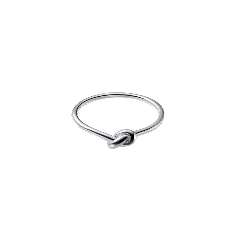 

Ginin 925 Sterling Silver Korean Style Simple and Compact Rope Knot End Finger Ring Women's Winding Party Gift Finger Jewelry