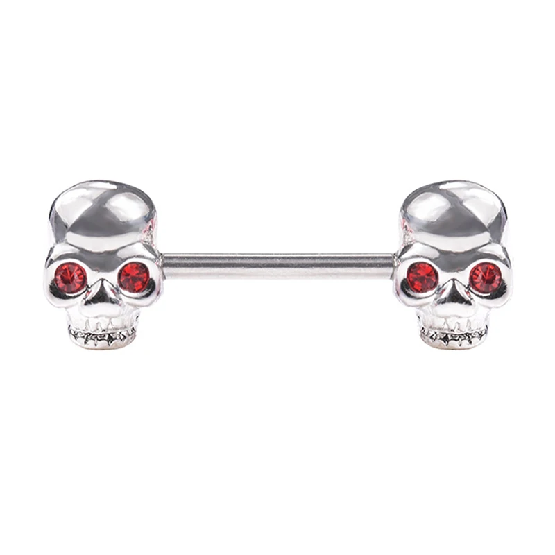 Новые 2 шт кольца для сосков с черепом женские хирургические стальные штанги
