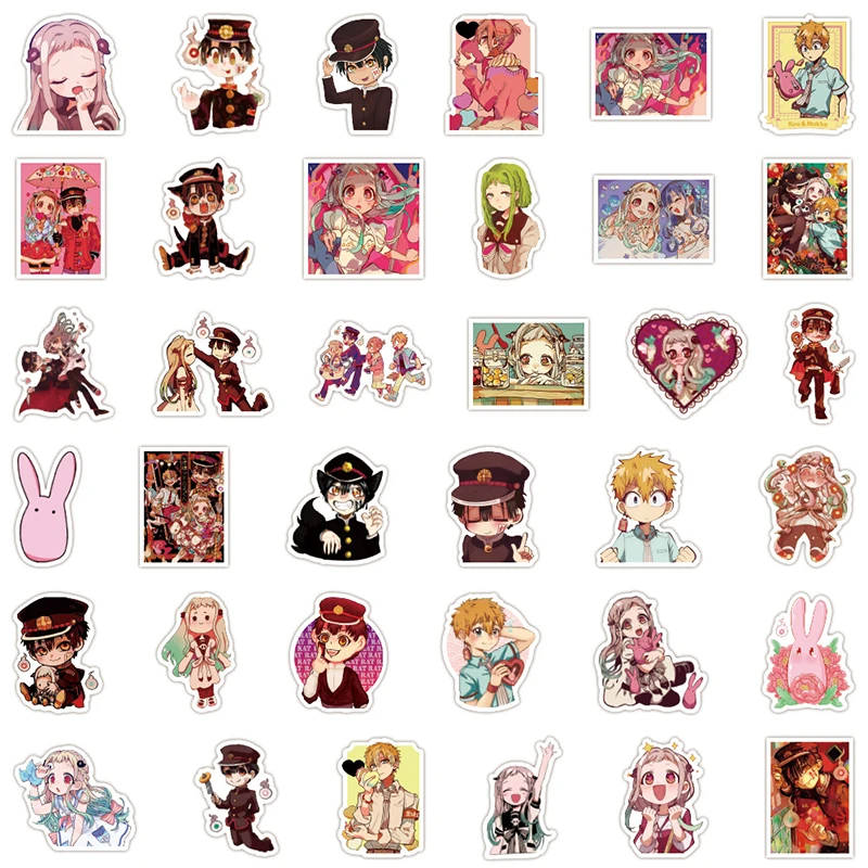 Pegatina de Hanako Kun de Anime japon&eacute;s para el ba&ntilde;o, calcoman&iacute;a para maleta, nevera, diario, Cosplay, grafiti para ni&ntilde;os, 50/100 Uds.-4