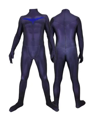 Костюм Nightwing костюм боди Zentai плотный для Хэллоуина с длинным рукавом Вечерние