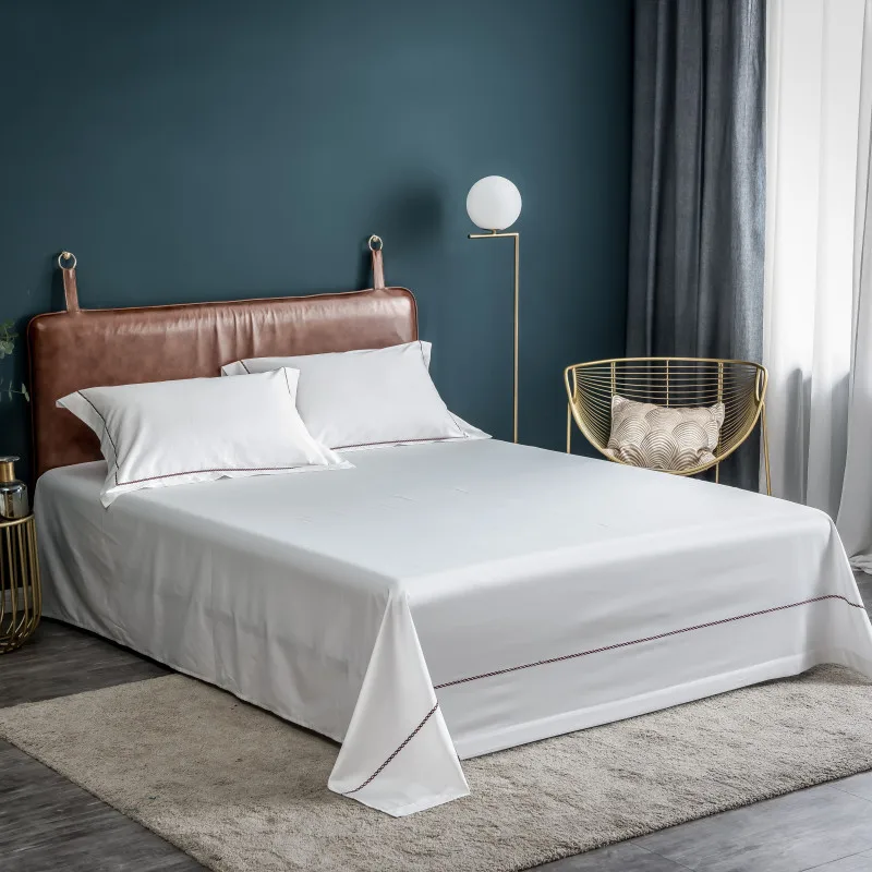 Хлопковая простыня с вышивкой мягкий удобный дышащий защитный чехол для кровати