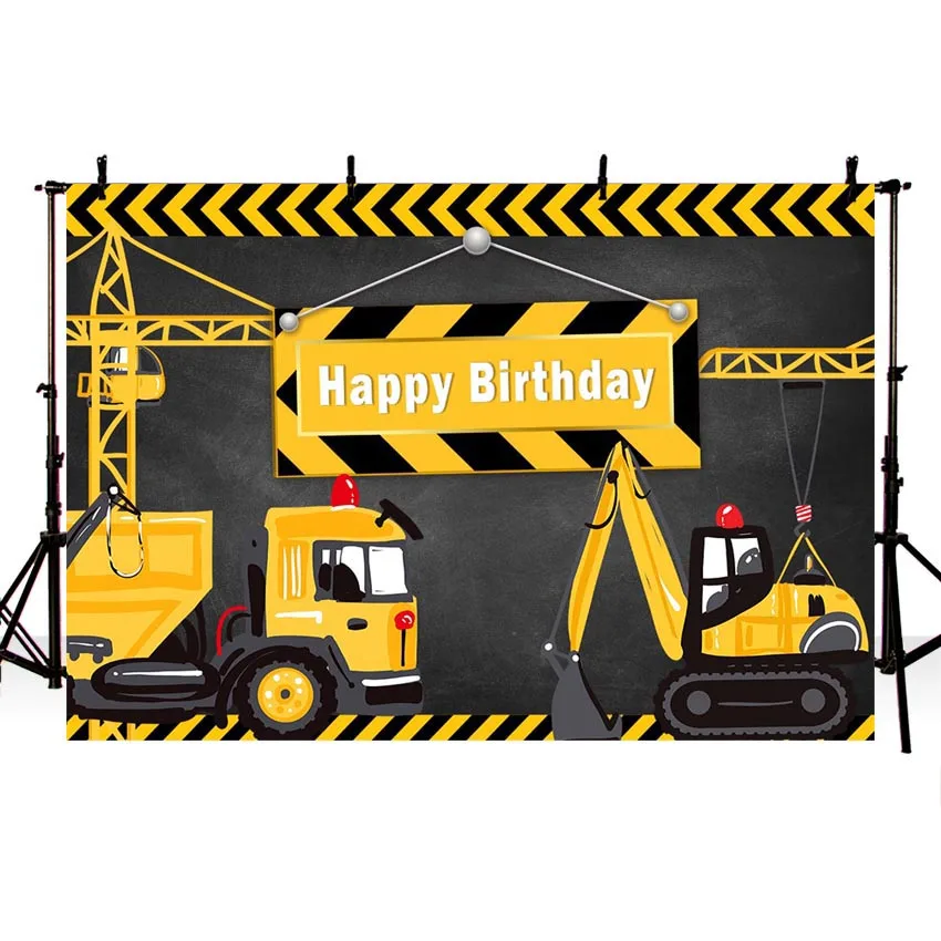 

Photography Background Excavator Boy Birthday Engineer Backdrop Customize Photocall Camera Photostudio