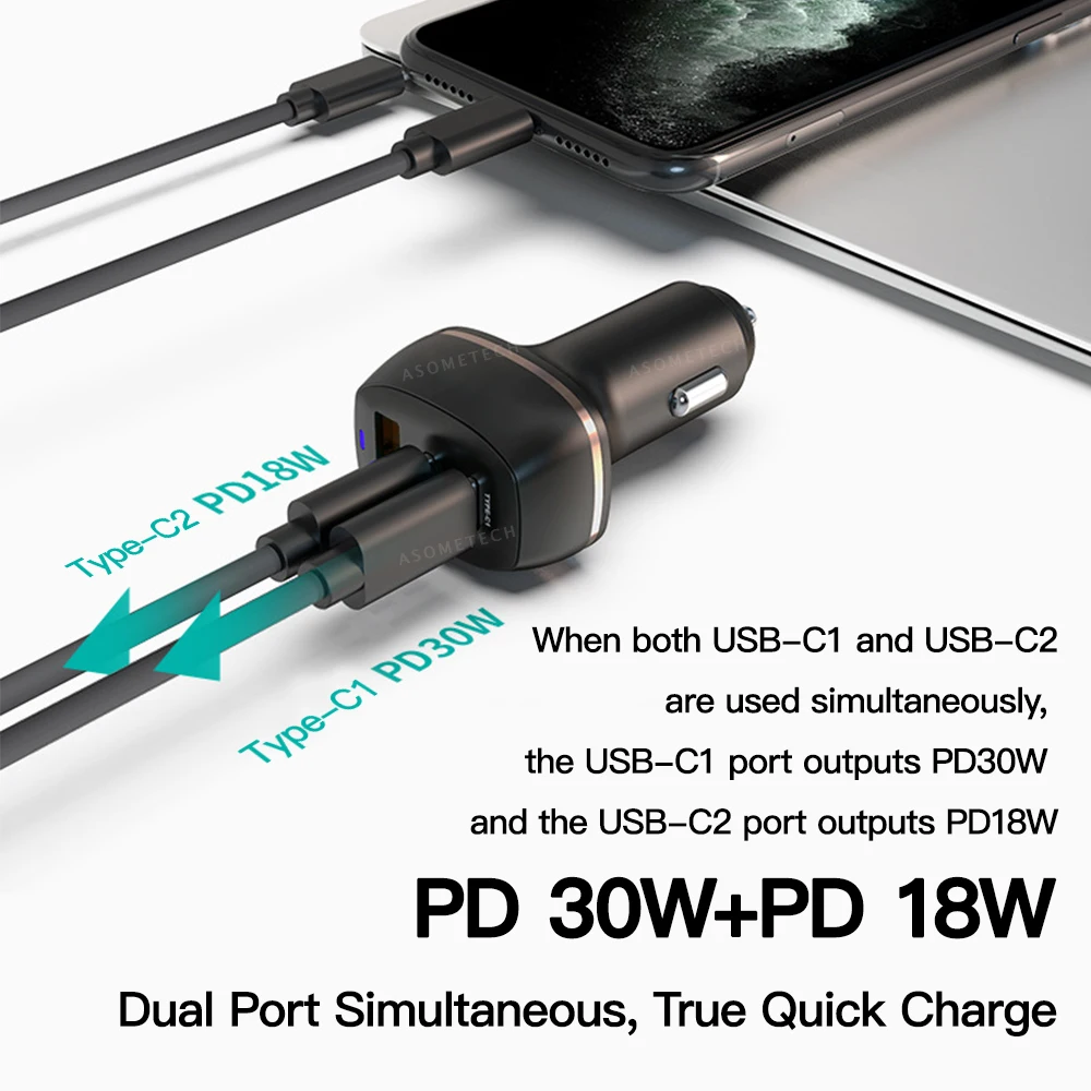 Автомобильное зарядное устройство с USB-портом и поддержкой быстрой зарядки 48 Вт |