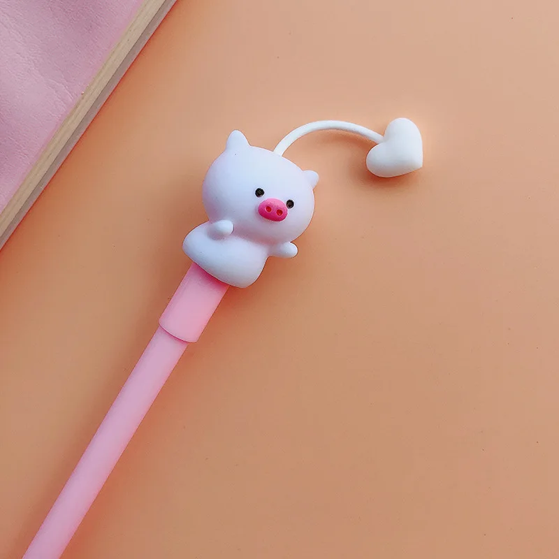 4 штуки в партии Kawaii мягкие животные Кошка Кролик Хомяк гелевая ручка подпись ручка Эсколар. школьные канцелярские товары поощрительный подарок