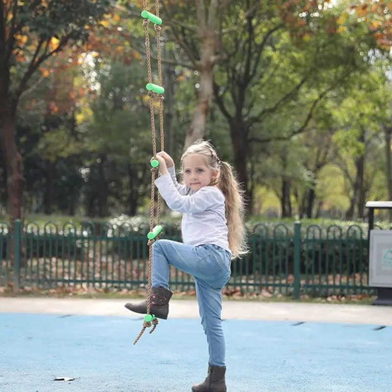 

Wooden Rungs PE Rope Ladder Children Climbing Toy Kids Fitness Sport Rope Swing