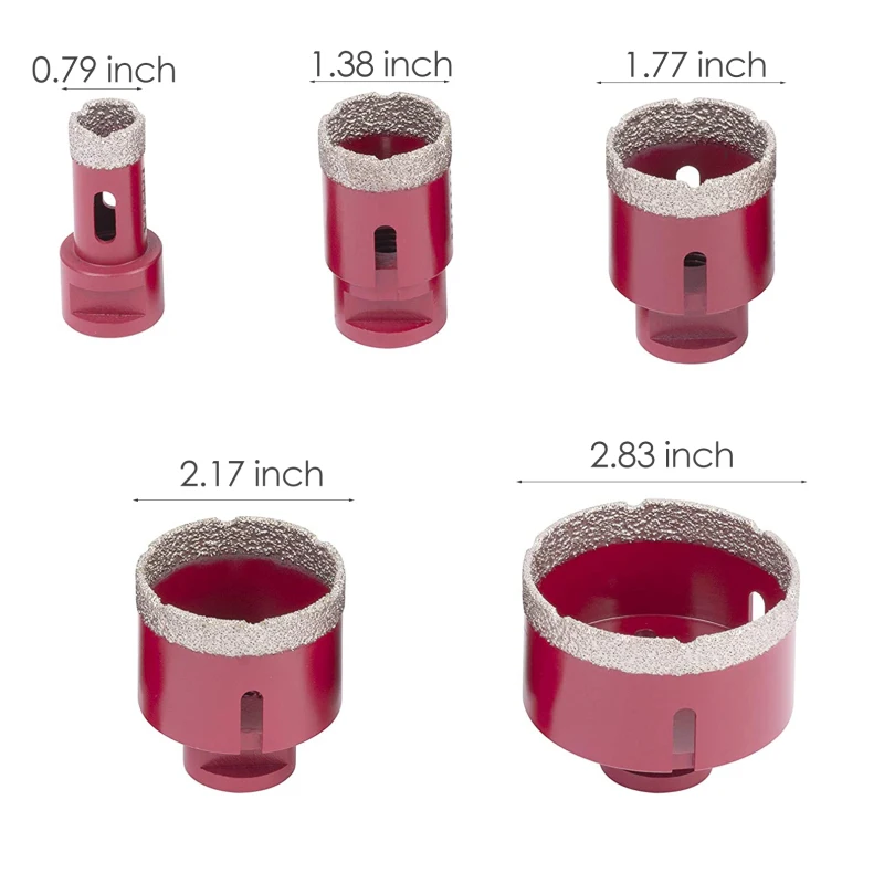 

5Pcs Diamond Marble Opener Core Bit Porcelain Stoneware Hole Saw Drill Bits For Granite Brick Tile Ceramic Concrete Drilling