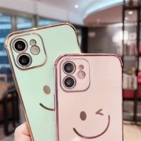 electroplating smile face card slot wallet phone case for iphone 12 11 pro max xr x xs 7 8 plus se 2020 bumper tpu back cover