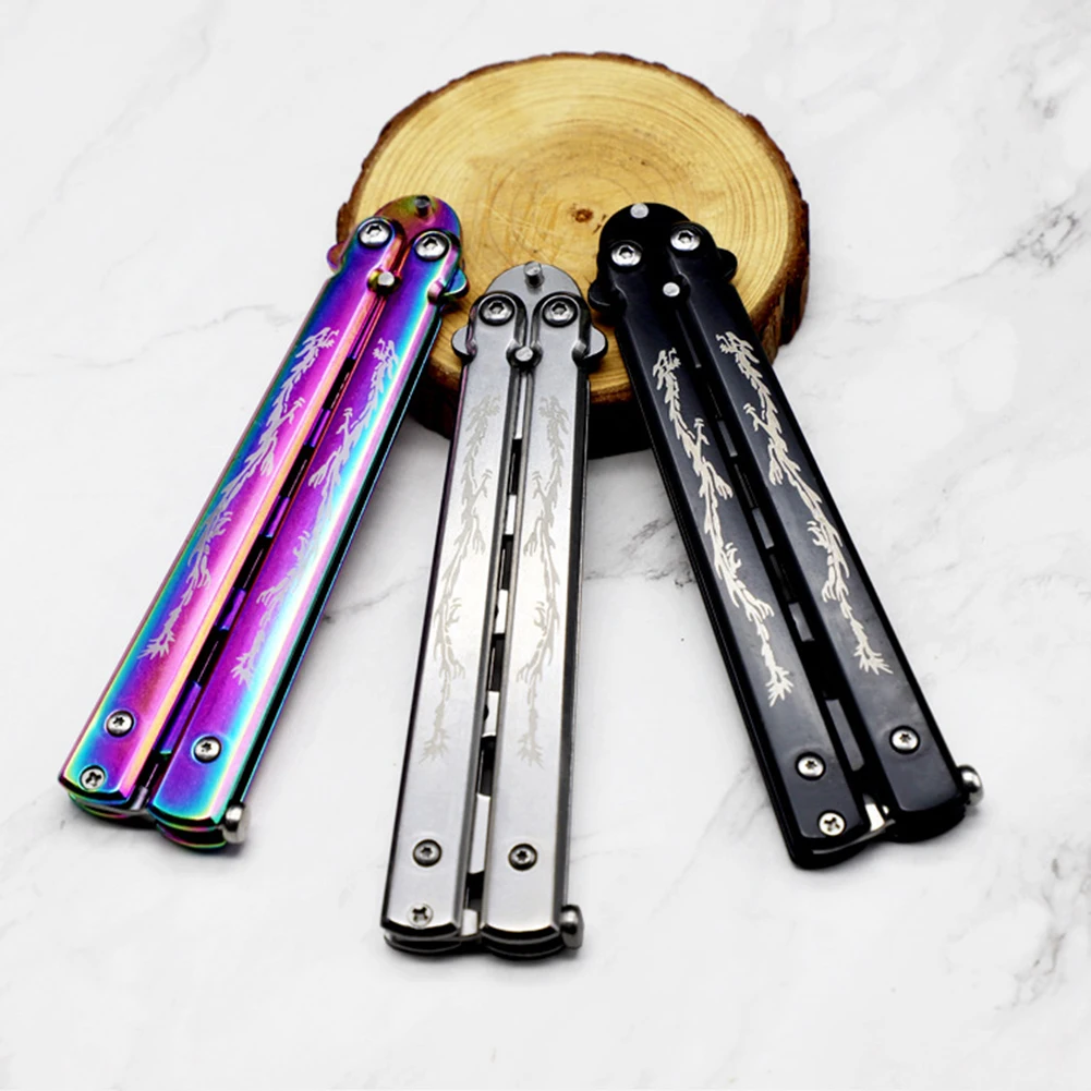 Portable Folding Butterfly Knife CSGO Balisong Trainer Stainless Steel Pocket Practice Training Tool for Outdoor Games | Инструменты