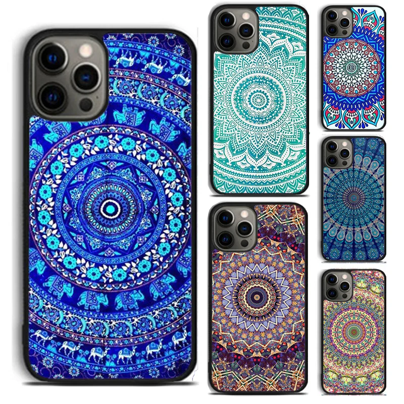 Винтажный чехол для телефона с индийским цветочным принтом хной и мандалой iPhone 15