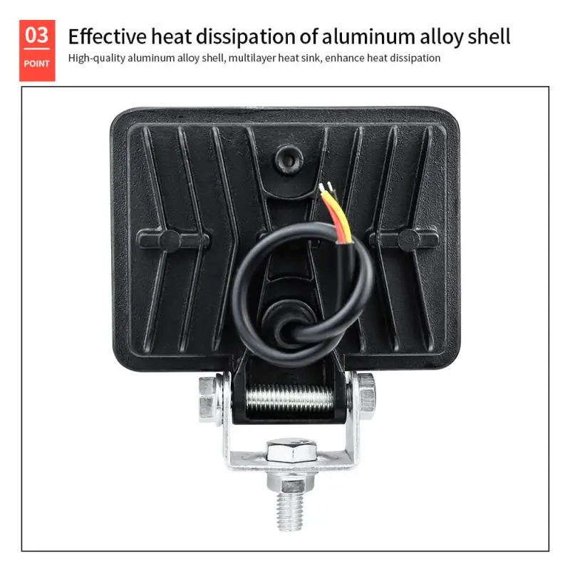 

Car Work Light 54W 18LED 2800LM For Car Truck SUV Square LED Work Light 12V 24V Off Road Flood Spot Lamp Waterproof Accessories